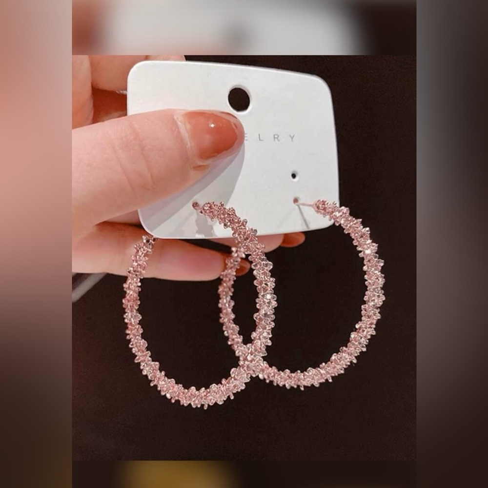 Rhinestone hoop earrings